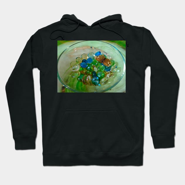 Bowl of Marbles and a Butterfly Hoodie by bobmeyers